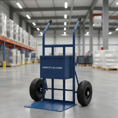 Power Coated Hand Truck Trolley Featuring 40 Liters Capacity Ideal for Material Transport in Warehouses and Factories