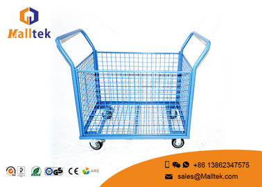 All Type Durable Rigid Logistics Trolley Wire Mesh Roll Cage Four - Wheels