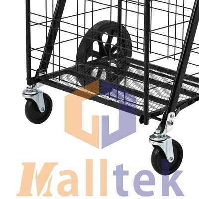 EVA Wheel Steel Folding Supermarket Trolley Cart Q235 Steel For Shopping