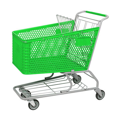 Customizable Half Plastic Shopping Trolley Cart For Supermarket
