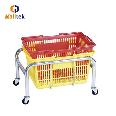 4-Wheel Shopping Basket Holder with 2-Inch Casters