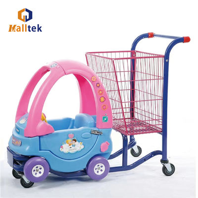 Plastic Children Supermarket Shopping Trolley With Basket