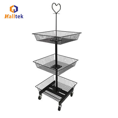 Popular Supermarket Wire Container Promotion Mesh Cage With Wheels
