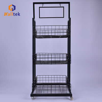 Customized Supermarket Promotion Mesh Cage With Wheels