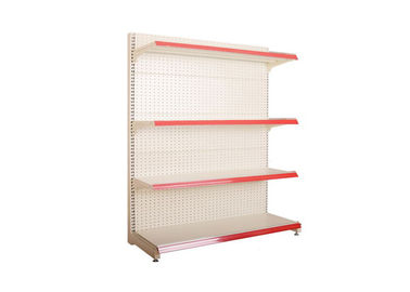 Perforated Supermarket Gondola Shelving Single Or Double Sided Gondola Display Rack