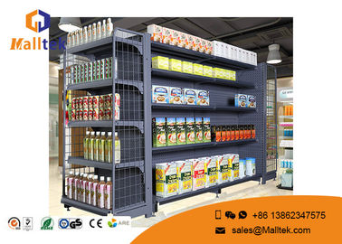 Retail Store Supermarket Gondola Shelving Double Sided  Metal Pegboard