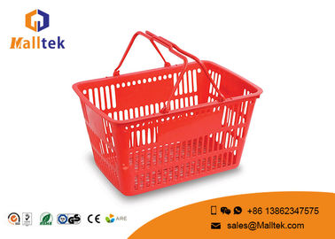 Double Handle Grocery Store Shopping Baskets HDPP Material 400*300*210mm