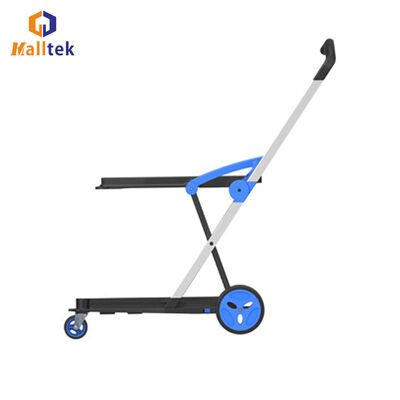 Folding Double Decker Cart Portable Storage Basket Trolley For Office Warehouse