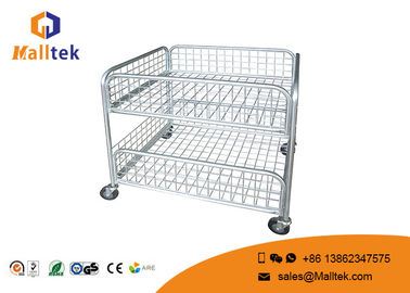 Logistics Storage Wire Mesh Storage Bins Easy To Clean Powder Coating Surface