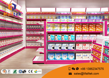 Double Sided Supermarket Gondola Shelving Modular Flexible With End Shelves
