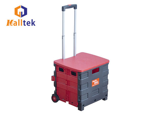 Portable Aluminum Handle Folding Plastic Trolley With Lid