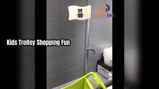รถเข็นเด็กพลาสติกครึ่งคันสำหรับซื้อของในซุปเปอร์มาร์เก็ตพร้อมดีไซน์หลากสีสัน